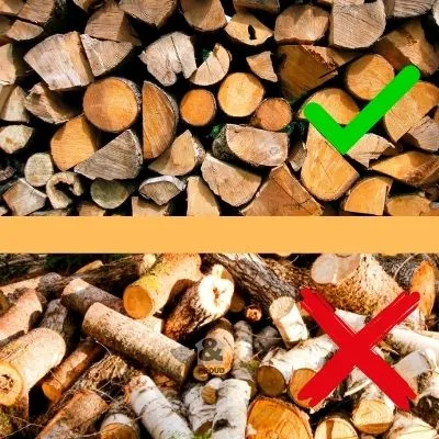 How to stack a wood pile correctly to leave air gaps