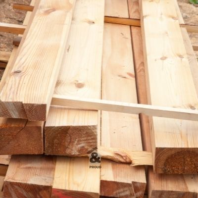 Pine planks that may be used as a good kindling for starting a fire in a wood burning stove