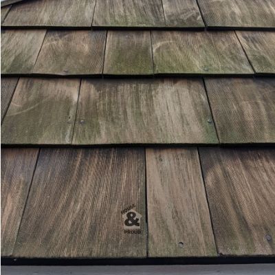 Wooden shingles after they have been sanded for painting